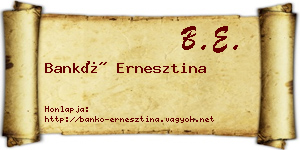 Bankó Ernesztina névjegykártya