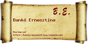 Bankó Ernesztina névjegykártya