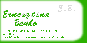 ernesztina banko business card